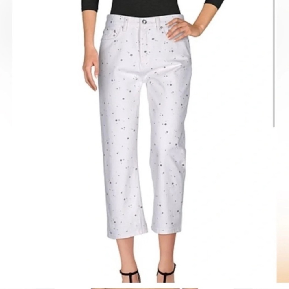 MARC BY MARC JACOBS Annie Boyfriend Crop Jean in Splash Dot White size 27​